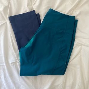 Three-tone blue Nike Dri-Fit running tights
